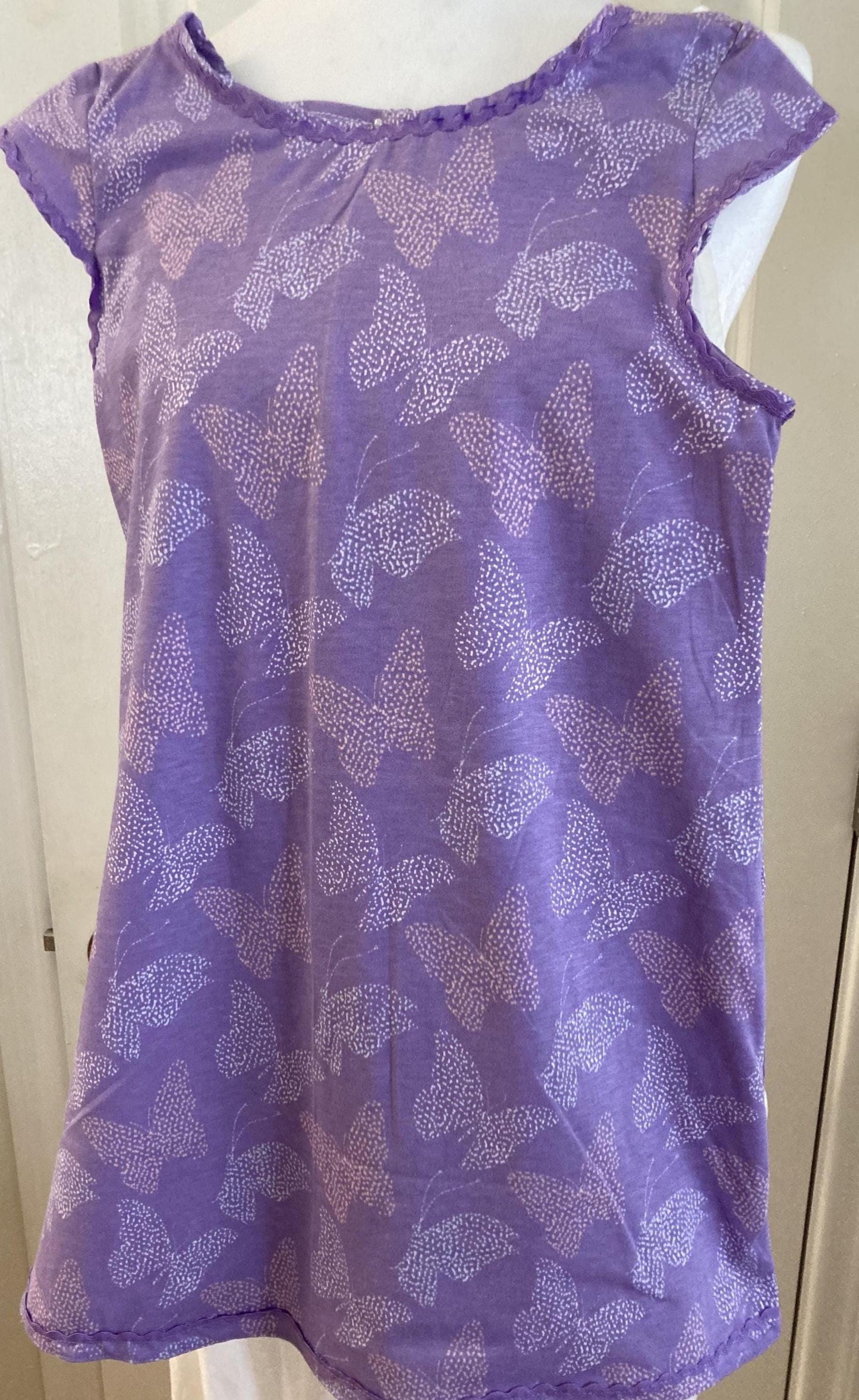 Girls soft knit dress for summertime fun in two fabric and size choices