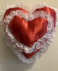RED HEART PILLOWS Saying I Love You for Valentine's Day