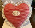 RED & WHITE STRIPED Heart Pillows for Valentine Day or All Year