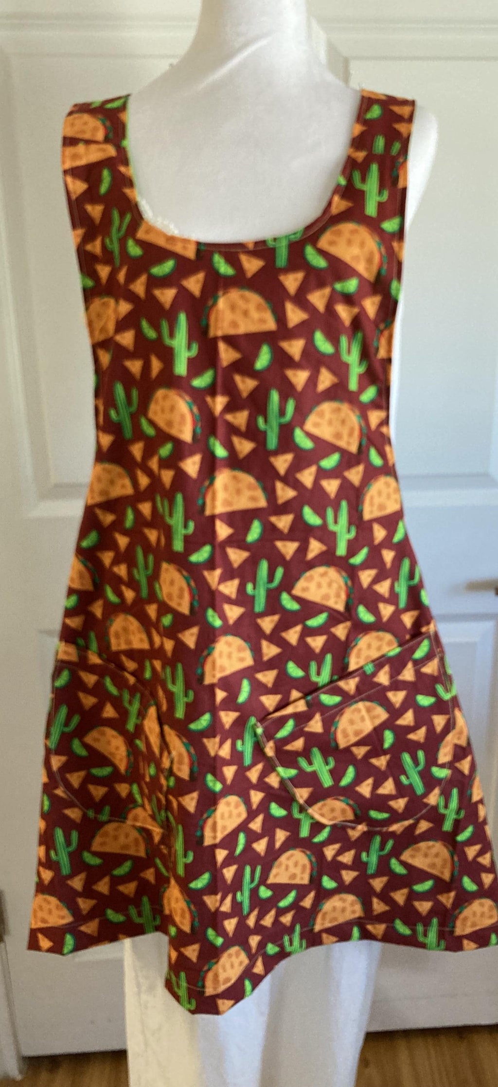 TACOS AND CACTUS Fabric Cross Back Aprons for the Cook