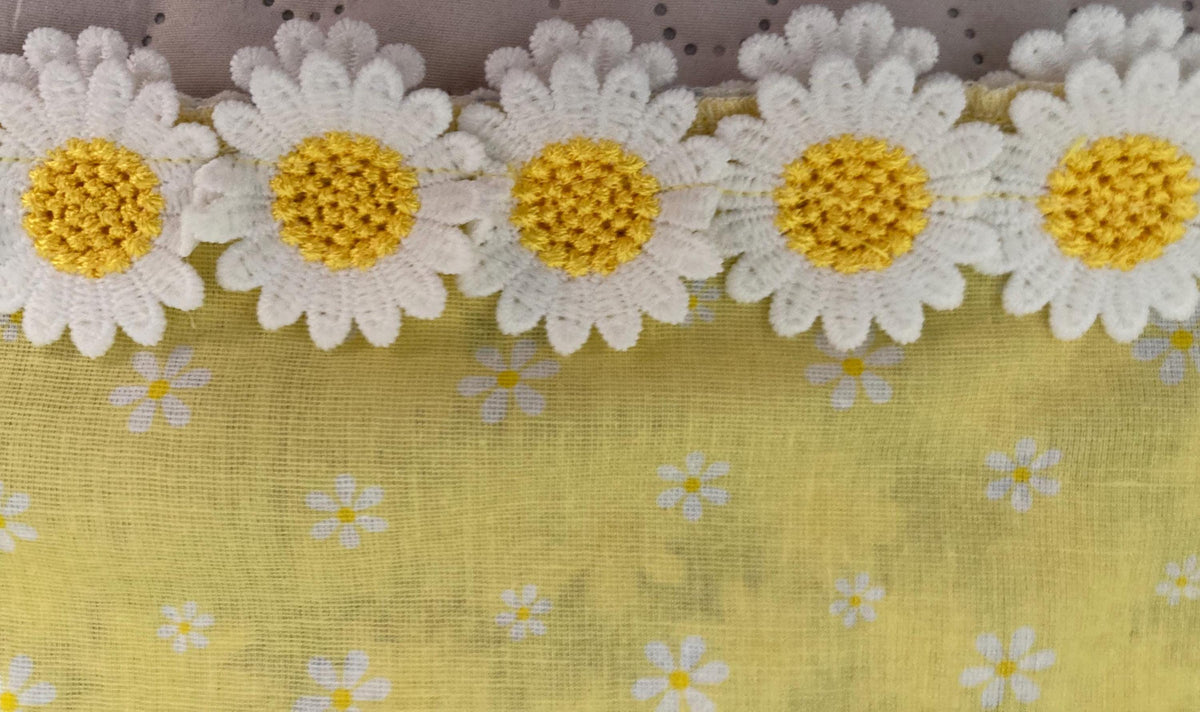 GIRLS PILLOWCASE REVERSIBLE Dress Stripes and Daisies