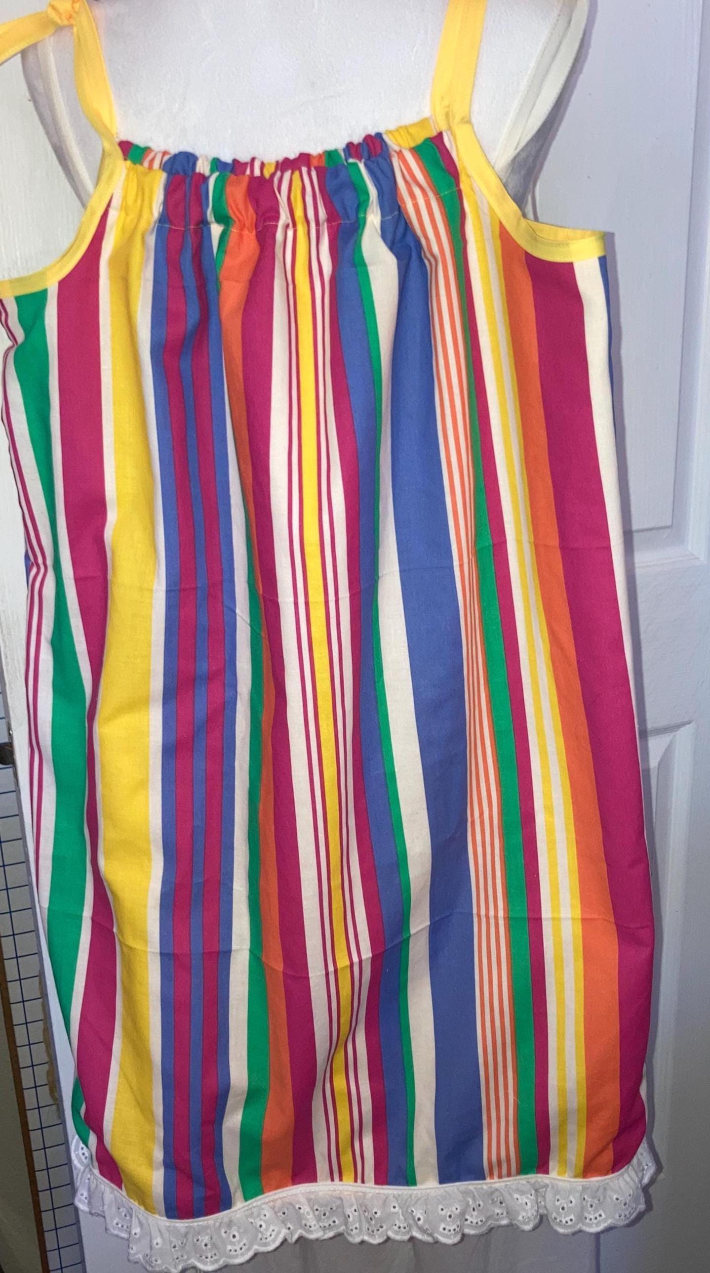 GIRLS PILLOWCASE REVERSIBLE Dress Stripes and Daisies