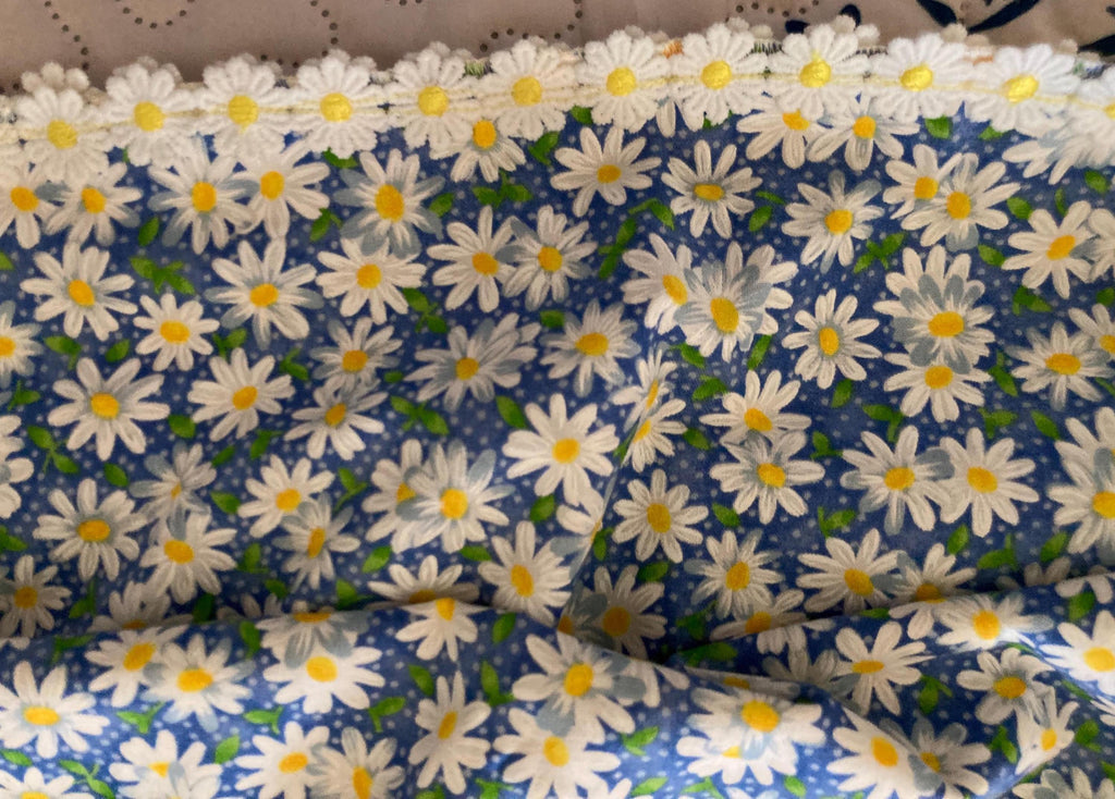 GIRLS PILLOWCASE REVERSIBLE Dress Stripes and Daisies