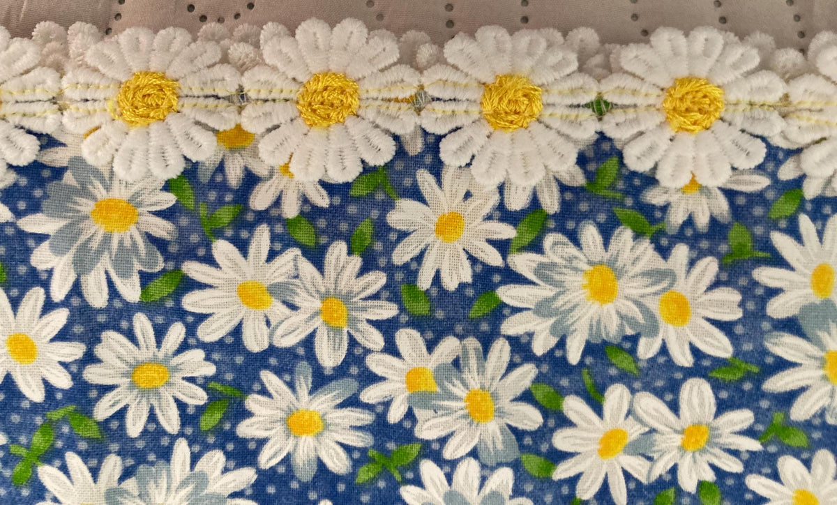 GIRLS PILLOWCASE REVERSIBLE Dress Stripes and Daisies