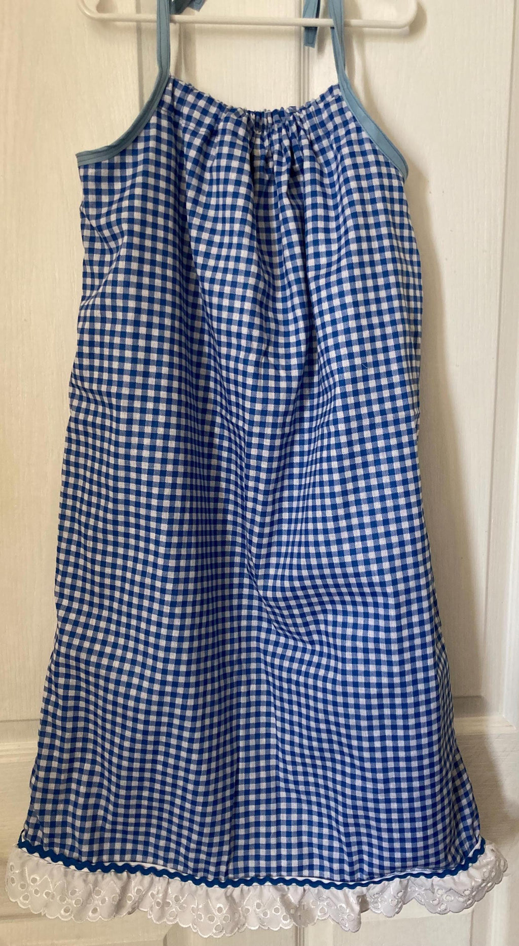 BLUE GINGHAM REVERSIBLE Pillowcase Dress for Girls