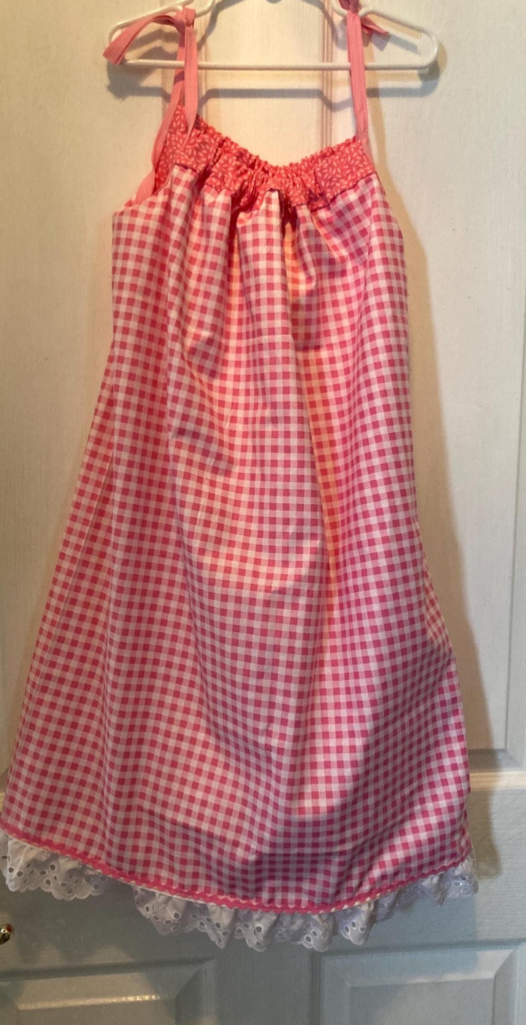 PINK GINGHAM REVERSIBLE Pillowcase Dress for girls