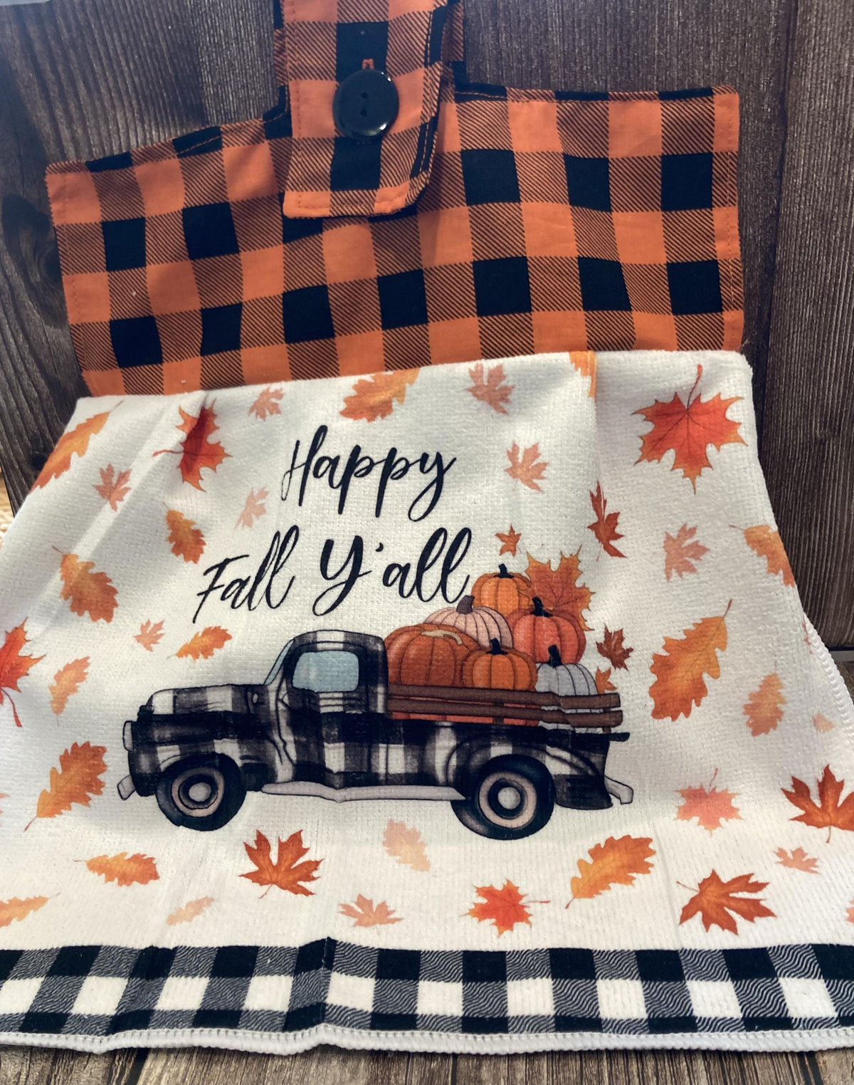 It's Fall Y'all hanging towels for the season