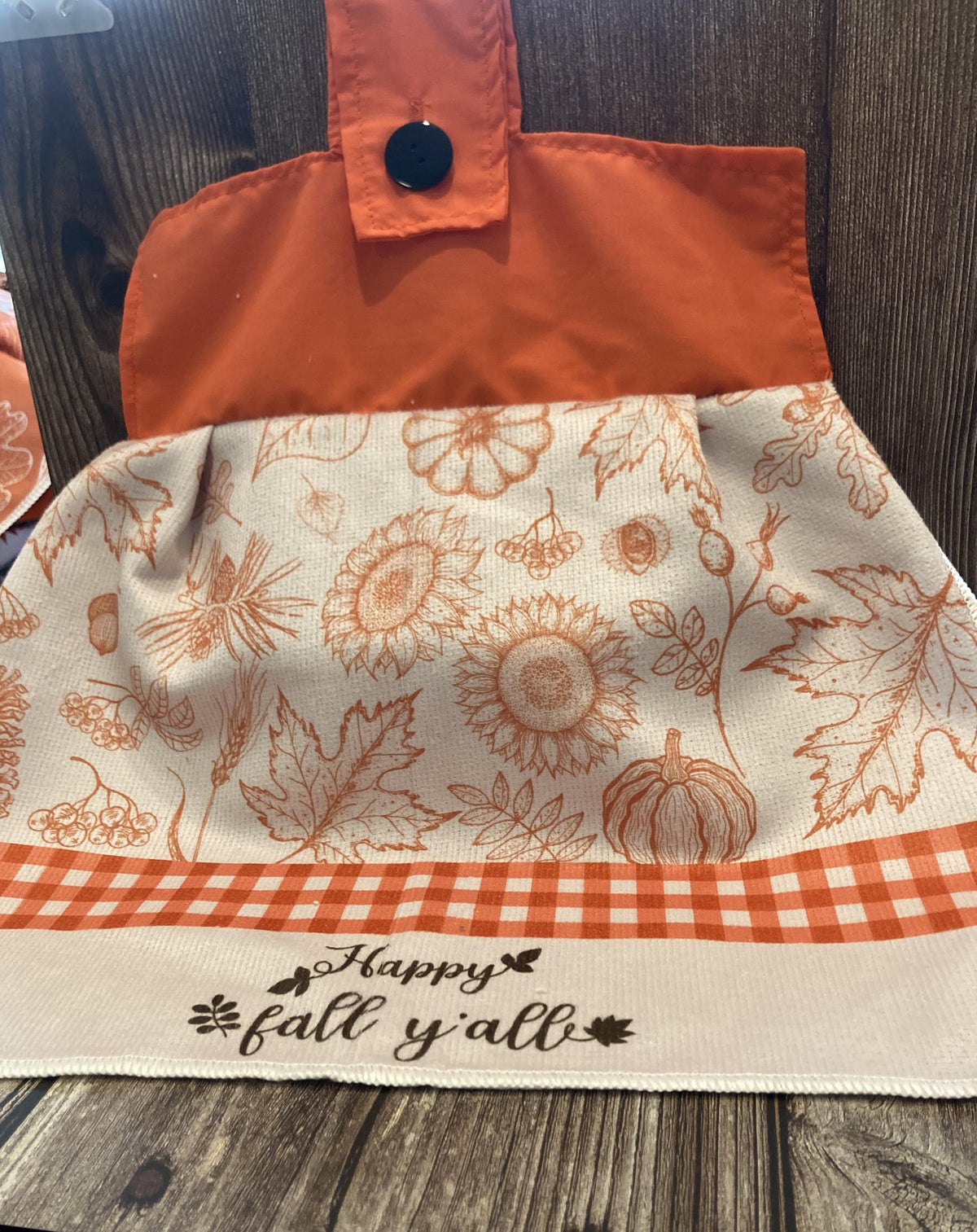 It's Fall Y'all hanging towels for the season