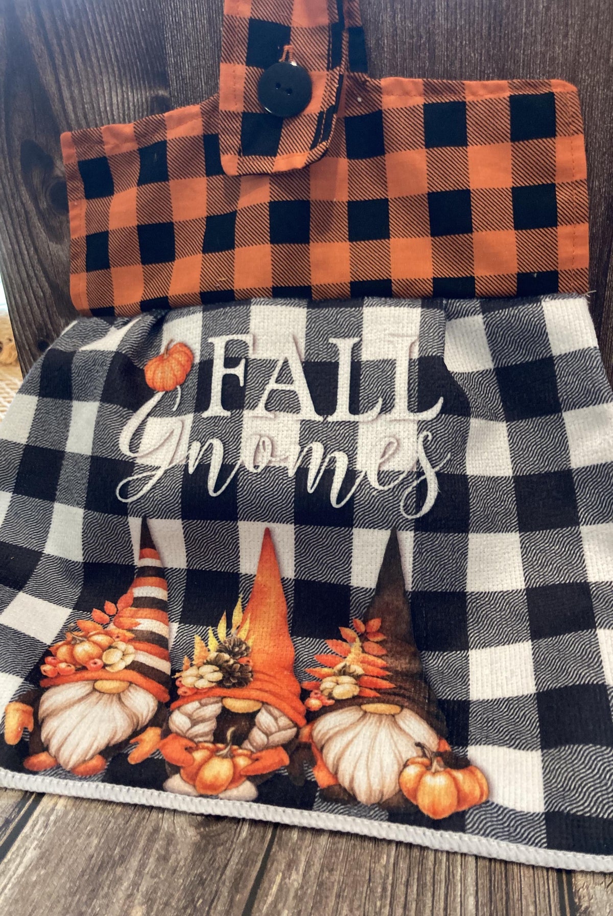 Gnomes for Fall hanging towels