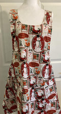 RETRO SNOWMAN SANTA Christmas Reversible Cross Back Apron