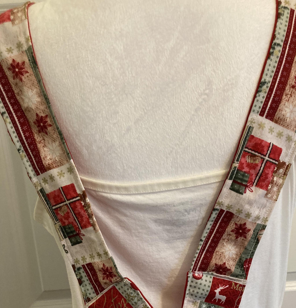 RETRO CHRISTMAS STOCKINGS on Reversible Cross Back Apron