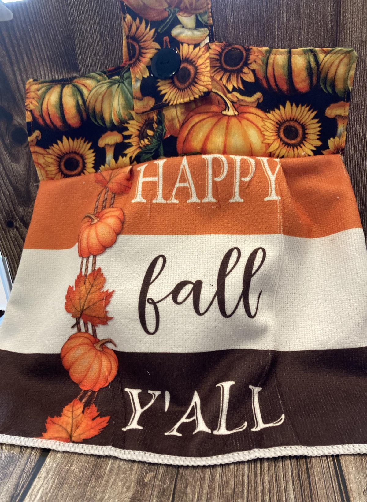 It's Fall Y'all hanging towels for the season