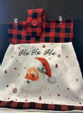 Hanging Towels Christmas with Red Black Plaid hanger top