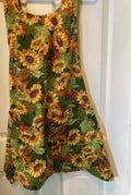 Elegant Green or Red Background with Sunflowers Reversible Cross Back Apron