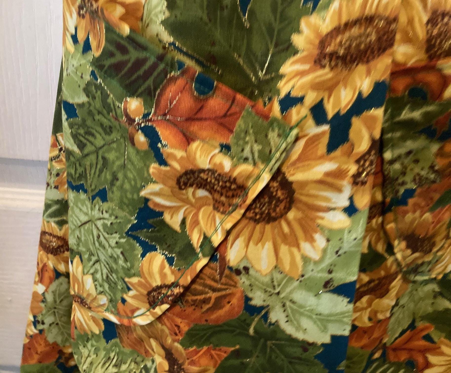 Elegant Green or Red Background with Sunflowers Reversible Cross Back Apron