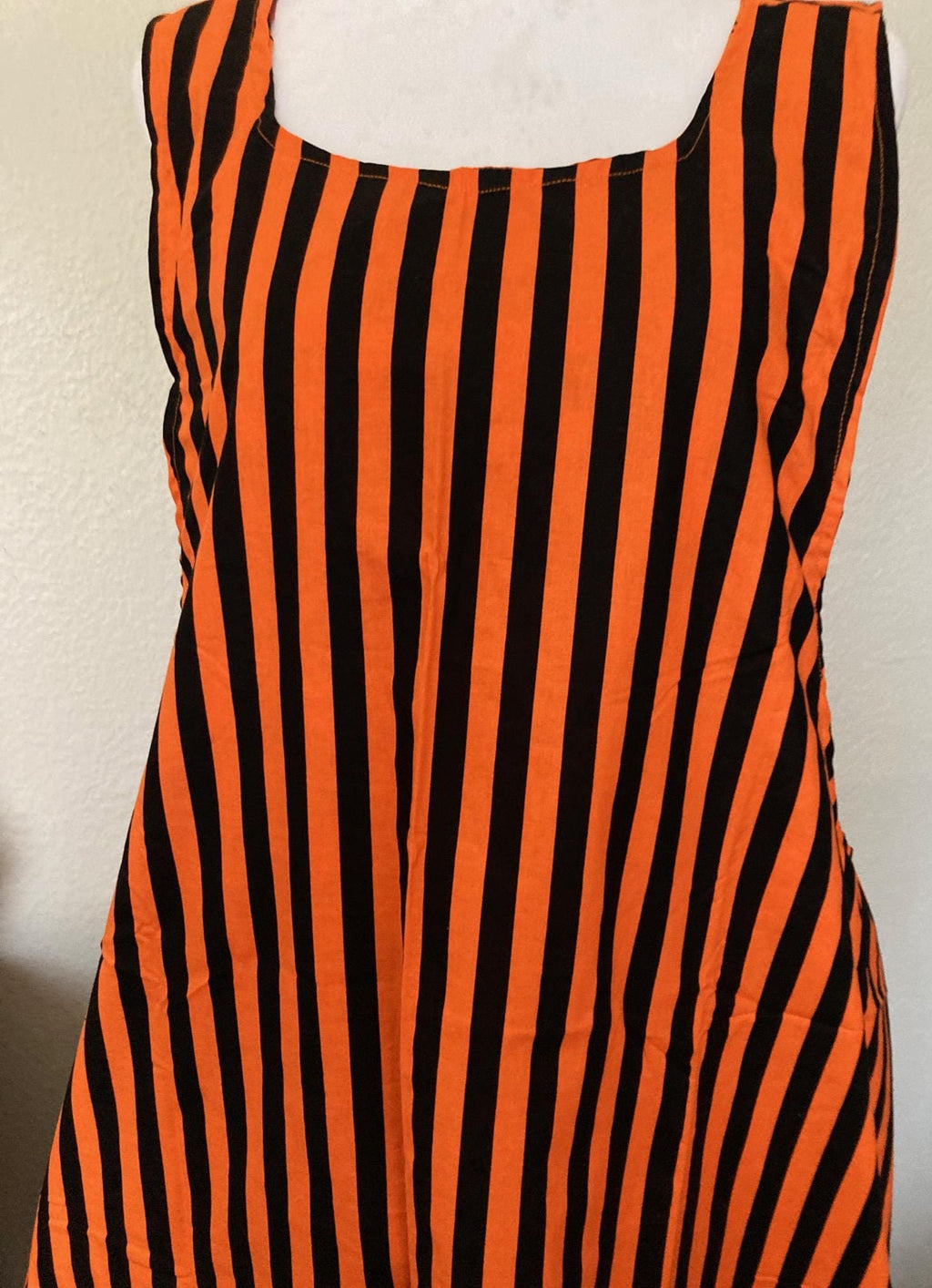 Flying Bats Halloween Apron: Reversible Cross Back Orange Sky Design
