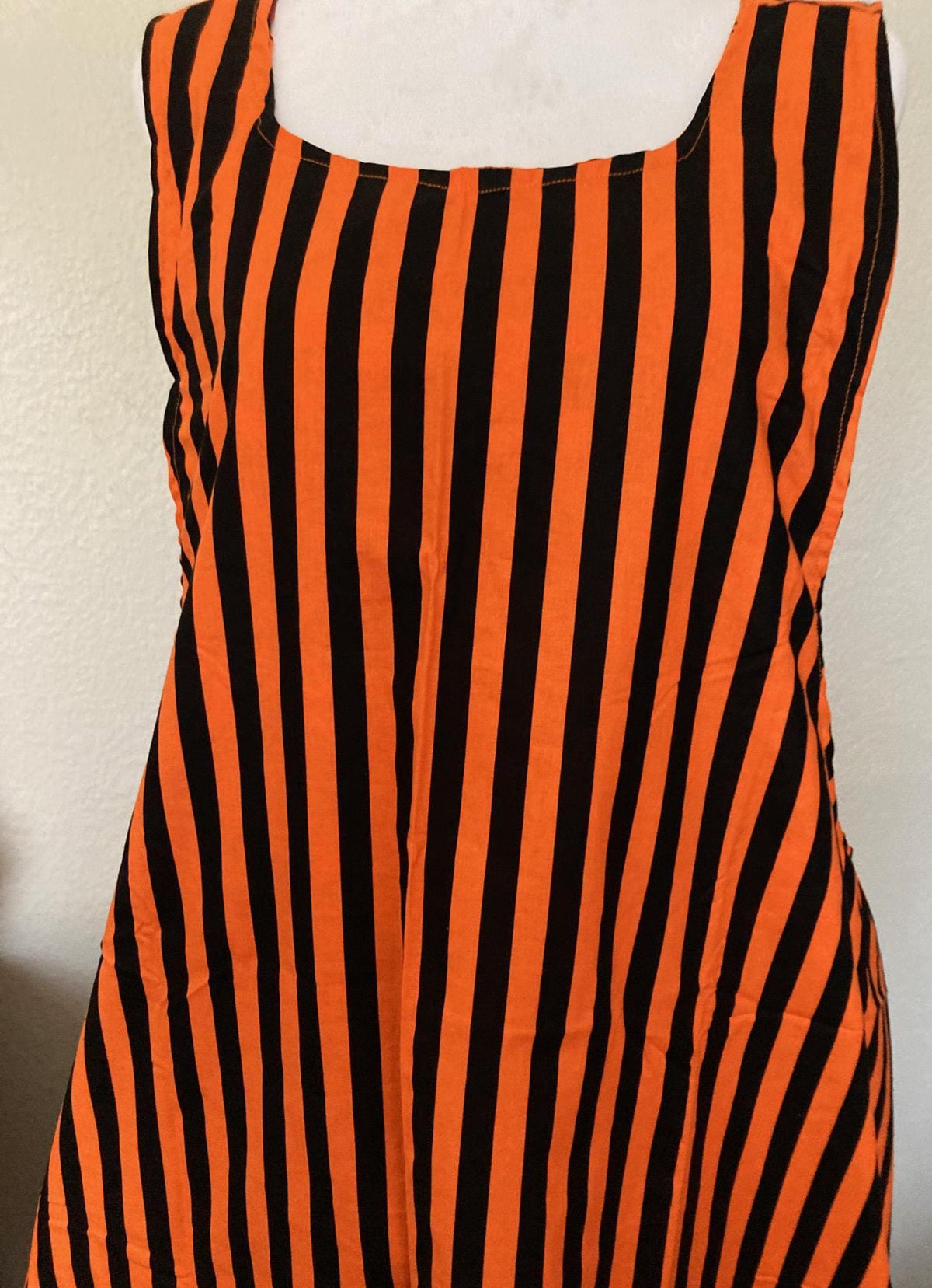 Flying Bats Halloween Apron: Reversible Cross Back Orange Sky Design