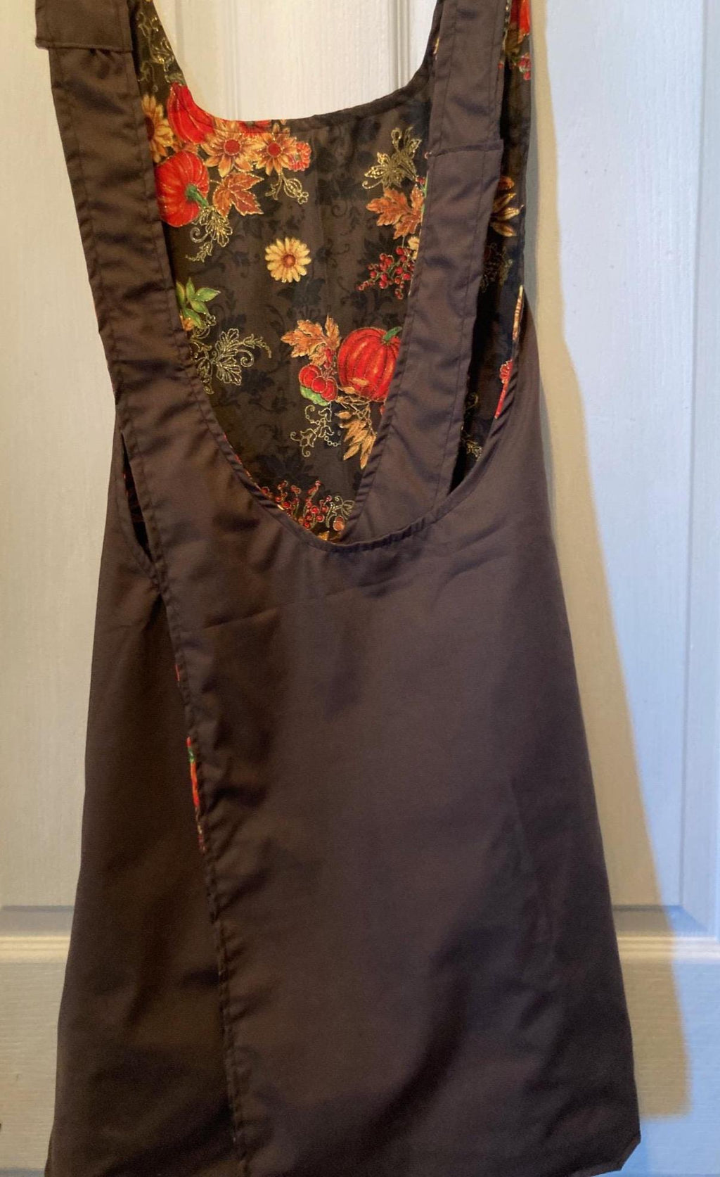 Elegant Black Glittered Harvest Reversible Cross Back Apron