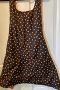 Halloween Candy Corn and Black Dots on Orange Reversible Cross Back Apron