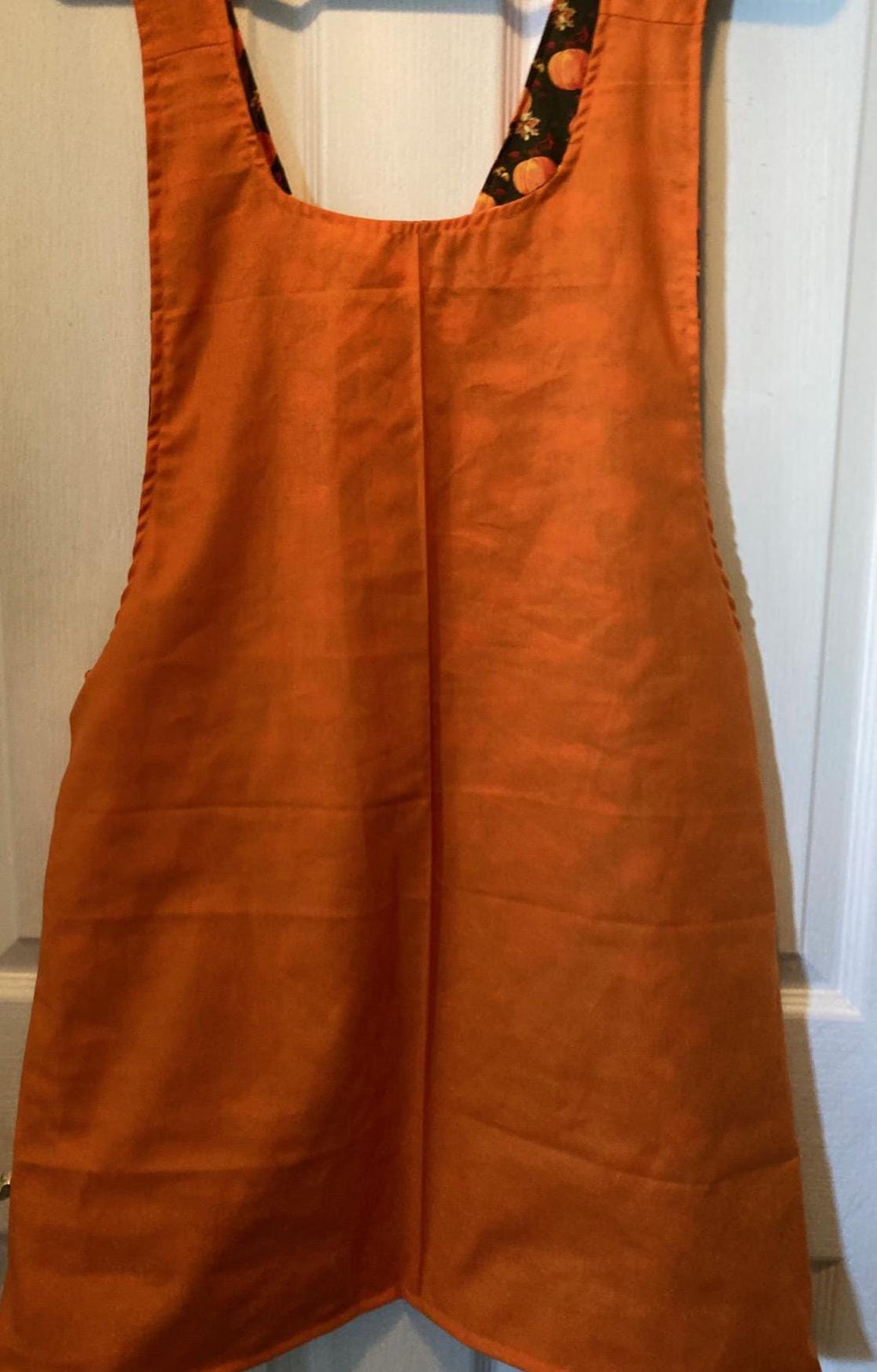 Pumpkins on Black Reversible Cross Back Apron
