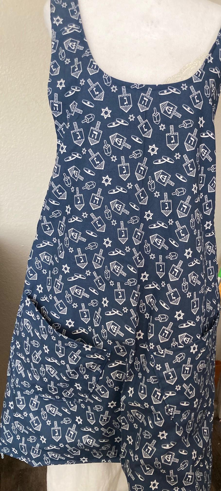 HANUKKAH DREIDELS on a Reversible Cross back Apron