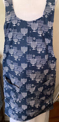 HANUKKAH MENORAHS on Reversible Cross Back Aprons Blue and White