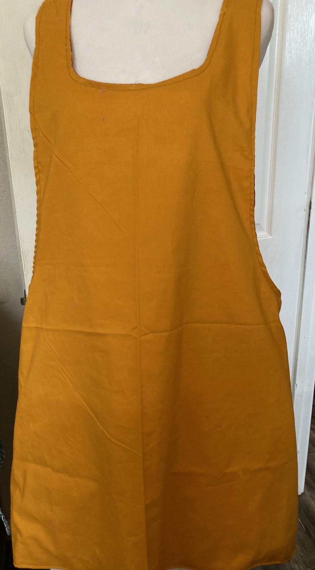 Delicate Christmas Gold Ornaments on Reversible Cross Back Aprons