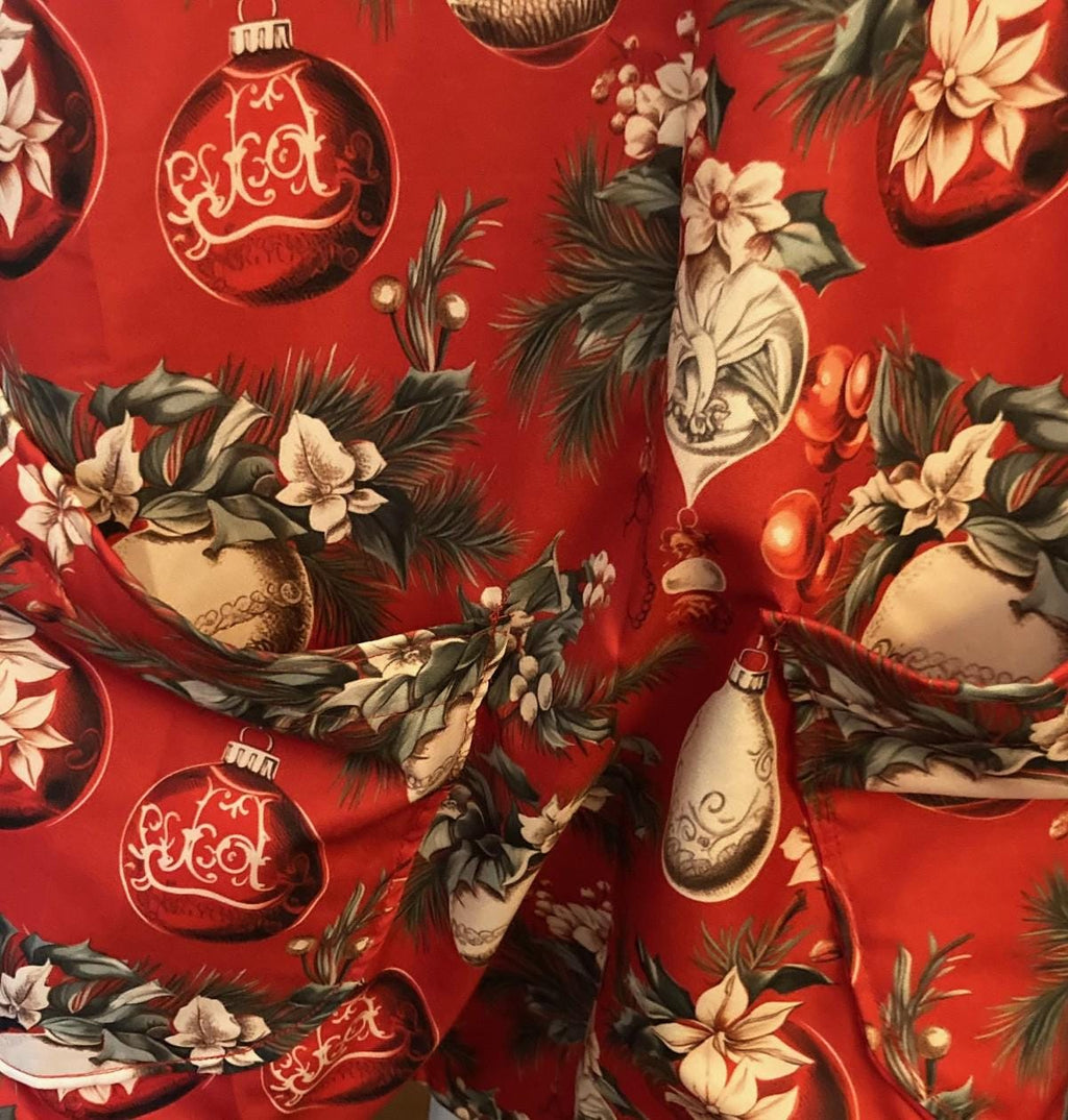 Christmas Ornaments, Handmade reversible Cross Back Apron, Lightweight polyester, gift for Mom