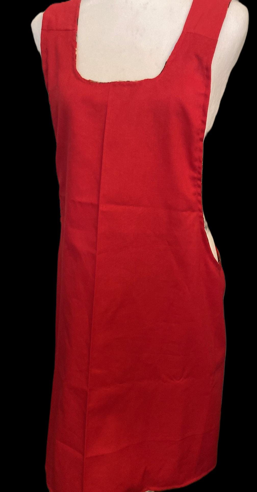 Christmas Ornaments, Handmade reversible Cross Back Apron, Lightweight polyester, gift for Mom