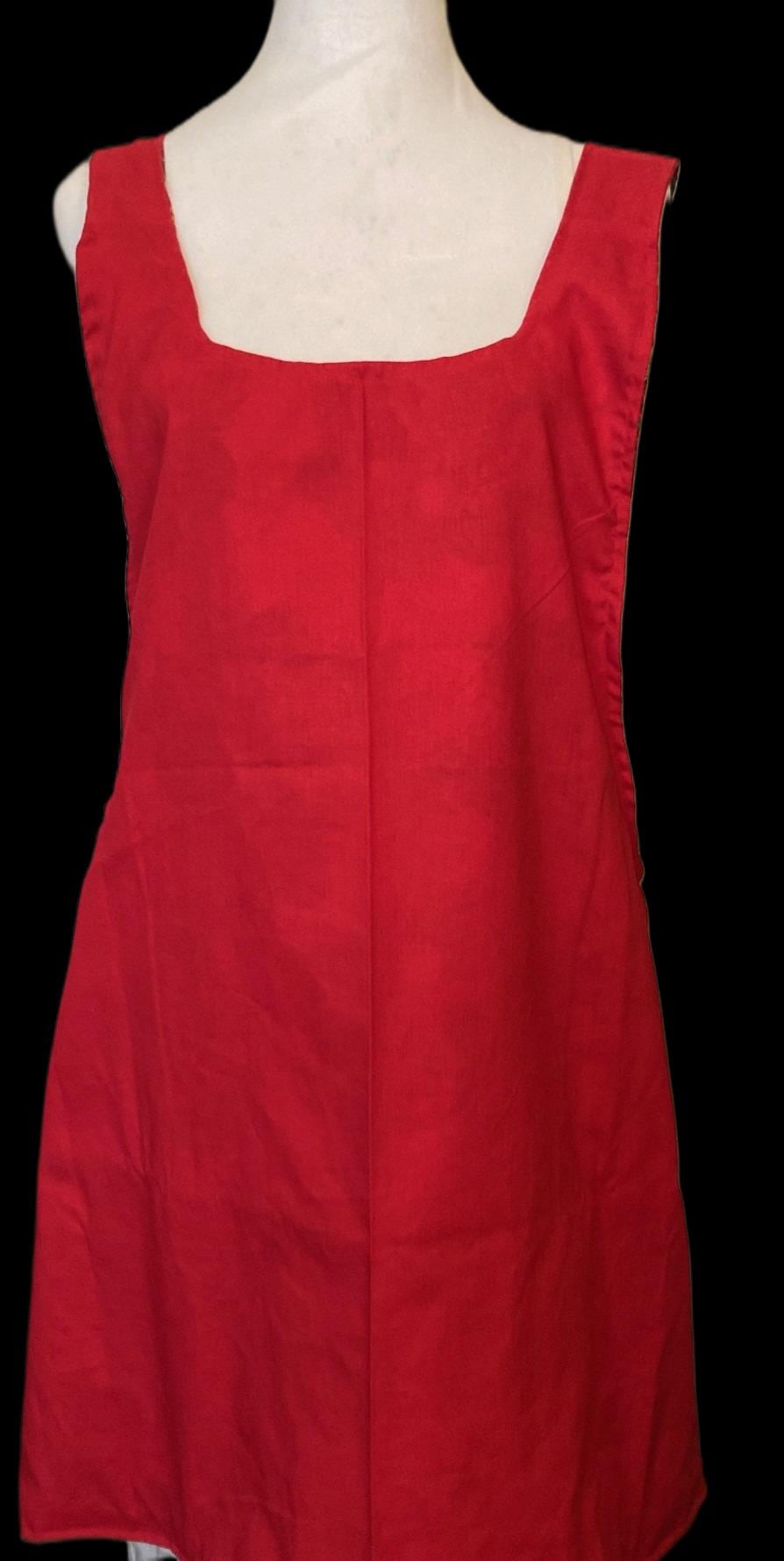 Handmade Holly Bells Christmas Apron, Glitter Reversible Cross Back, Gift for Mom