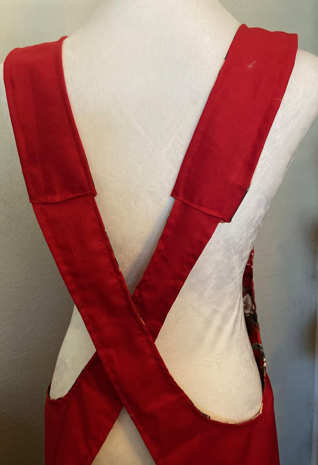 Christmas Ornaments, Handmade reversible Cross Back Apron, Lightweight polyester, gift for Mom