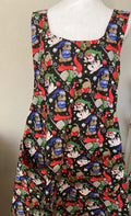 Winter Dogs Christmas Apron, handmade reversible cross back style, gift for dog lover