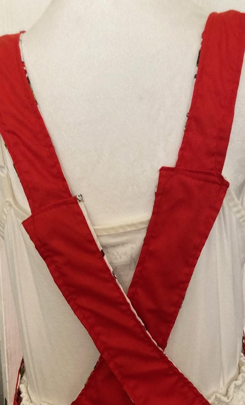 The Whos of Whoville, handmade Christmas apron, reversible cross back apron, Merry Grinchmas