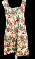 Christmas ornaments, Holly and berries, handmade reversible cross back apron, gift for Mom