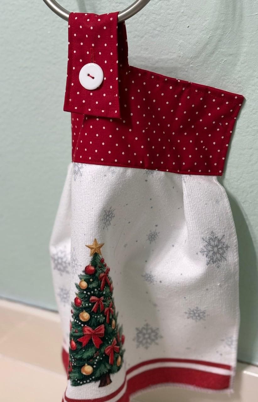 Christmas Tree Hanging Towels, Handmade, holiday decor gift