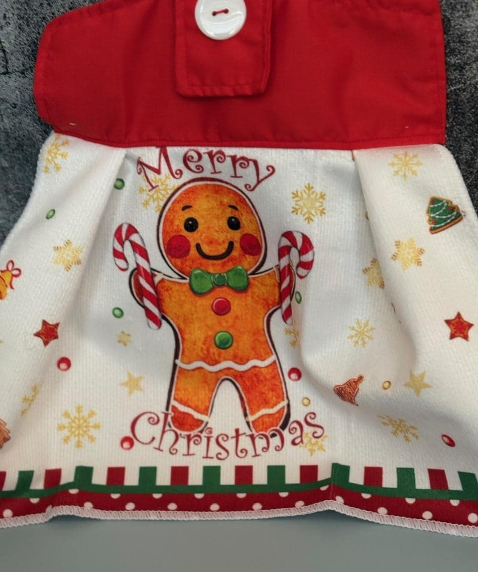 Gingerbread men on Christmas Hanging Towels, decor gift