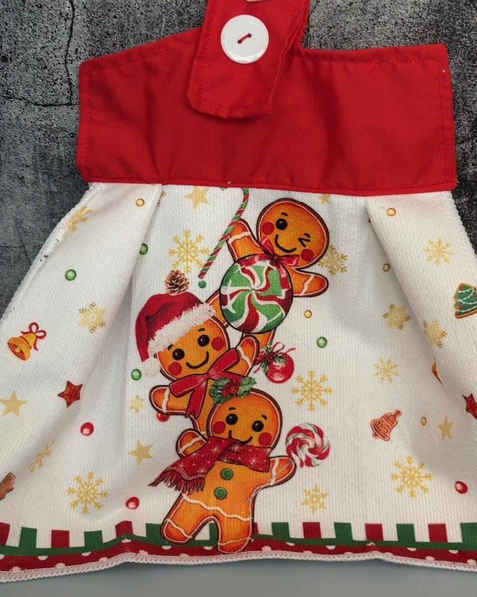 Gingerbread men on Christmas Hanging Towels, decor gift