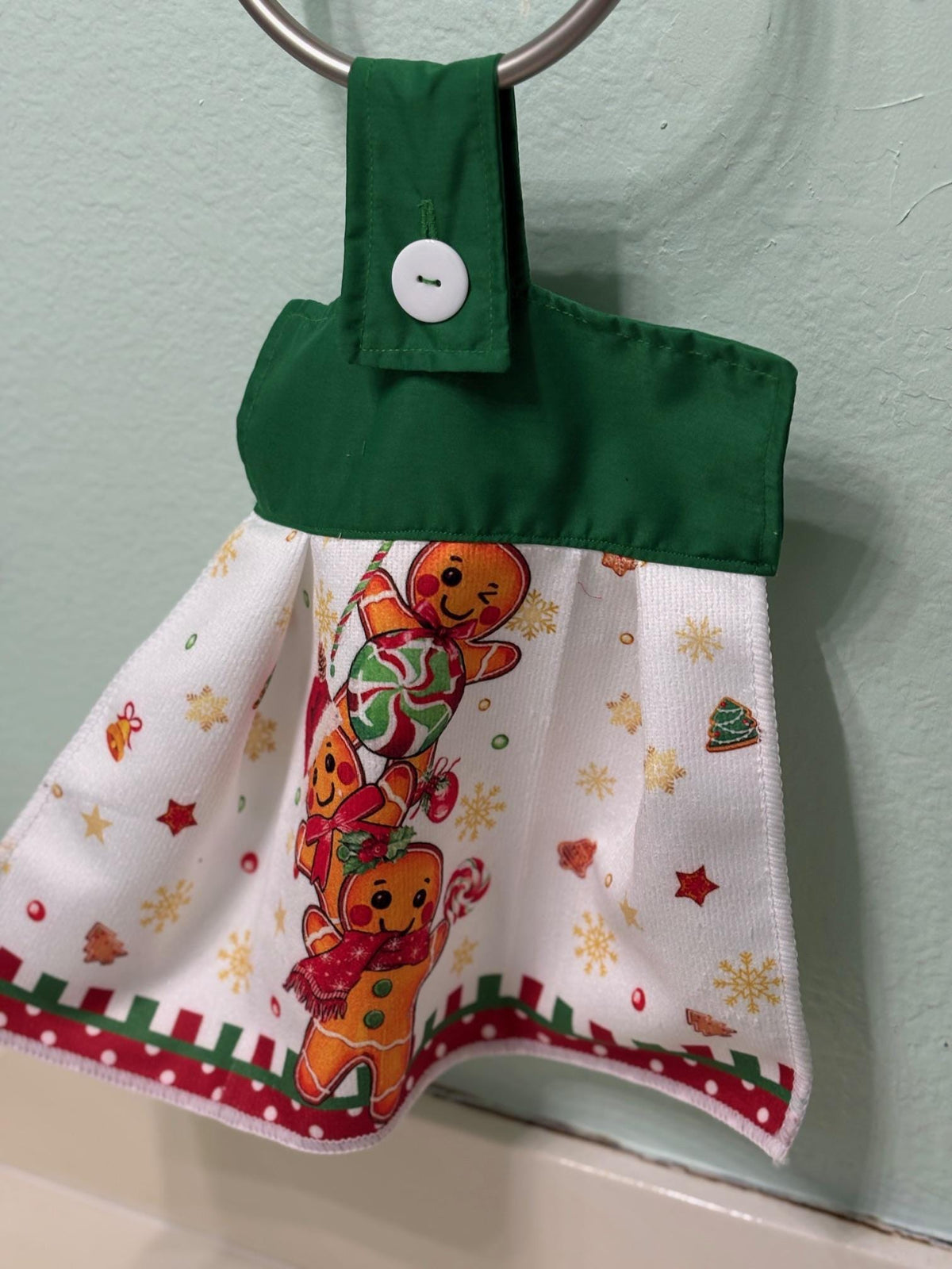 Gingerbread men on Christmas Hanging Towels, decor gift
