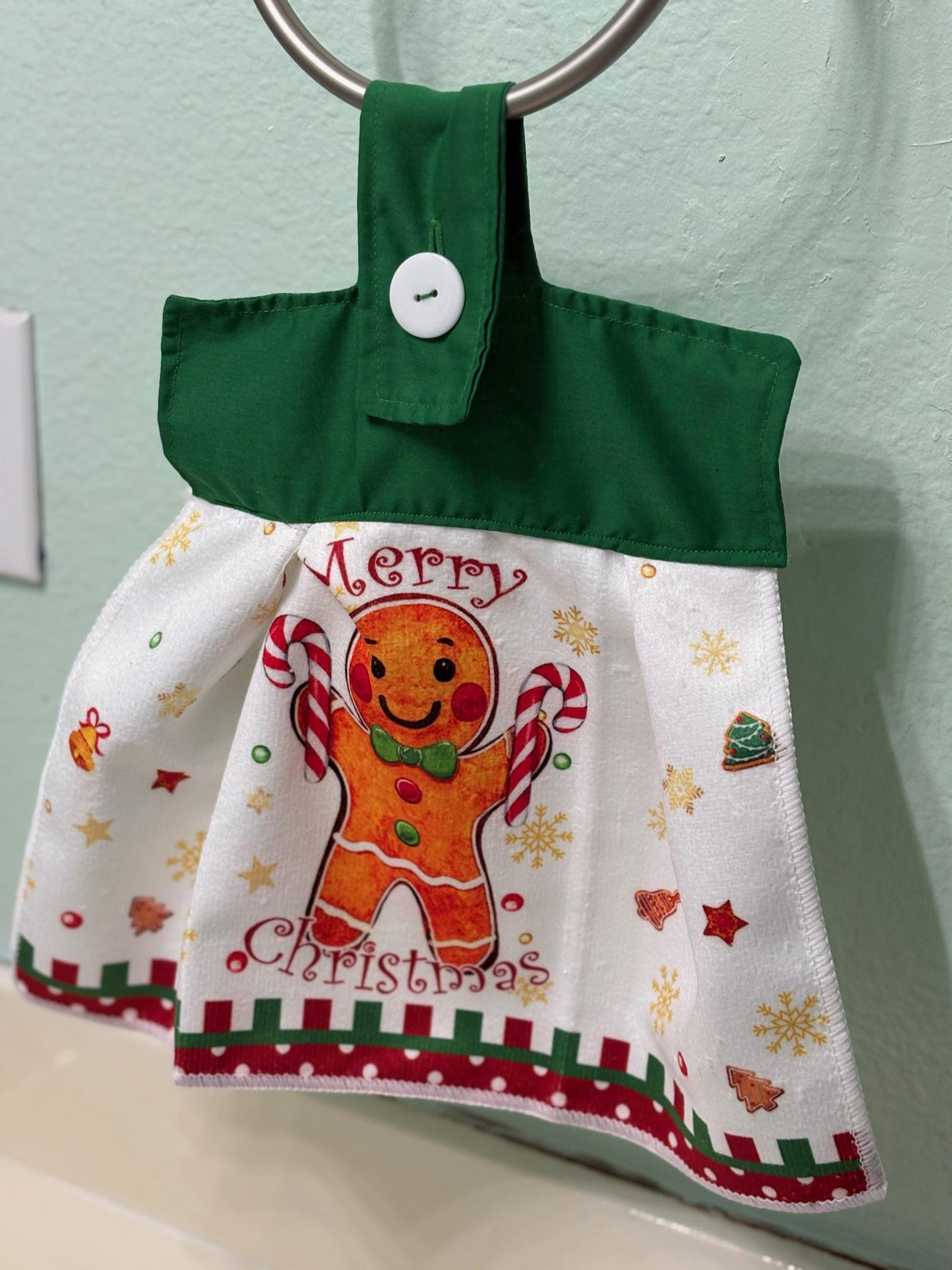 Gingerbread men on Christmas Hanging Towels, decor gift