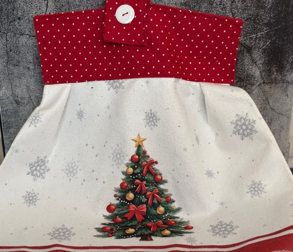 Christmas Tree Hanging Towels, Handmade, holiday decor gift