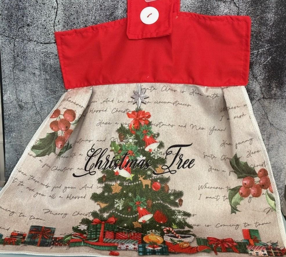 Christmas Tree Hanging Towels, Handmade, holiday decor gift