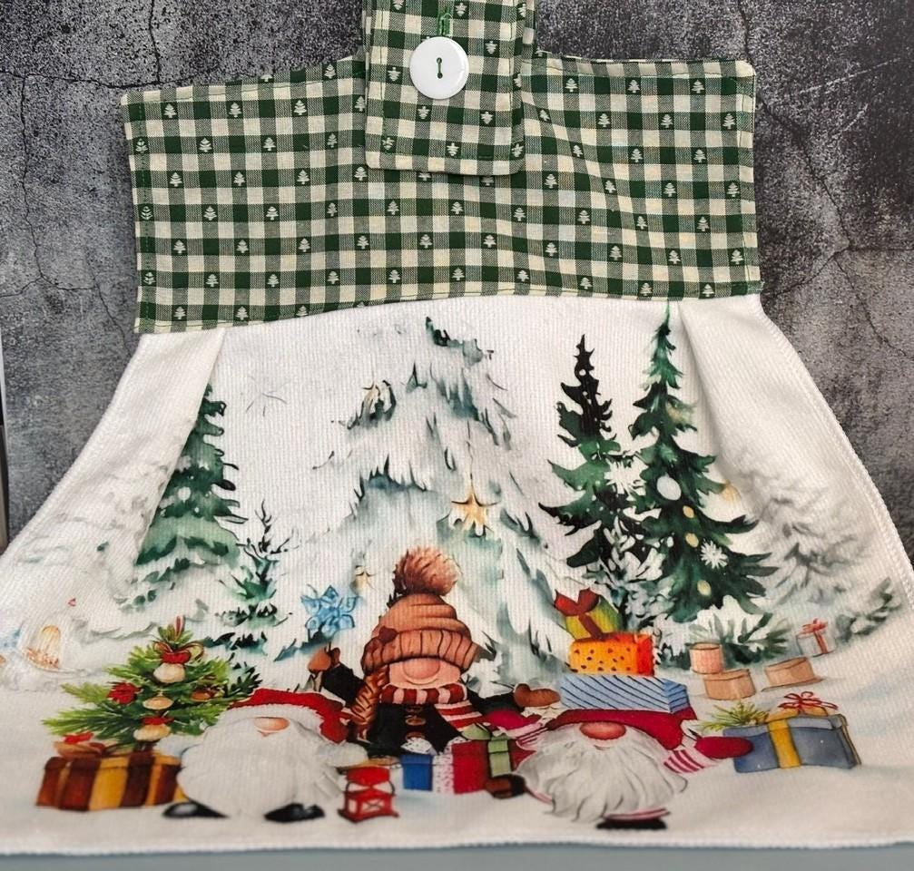 Gnomes, Gnomes and more on Christmas Hanging Towels, decor gift