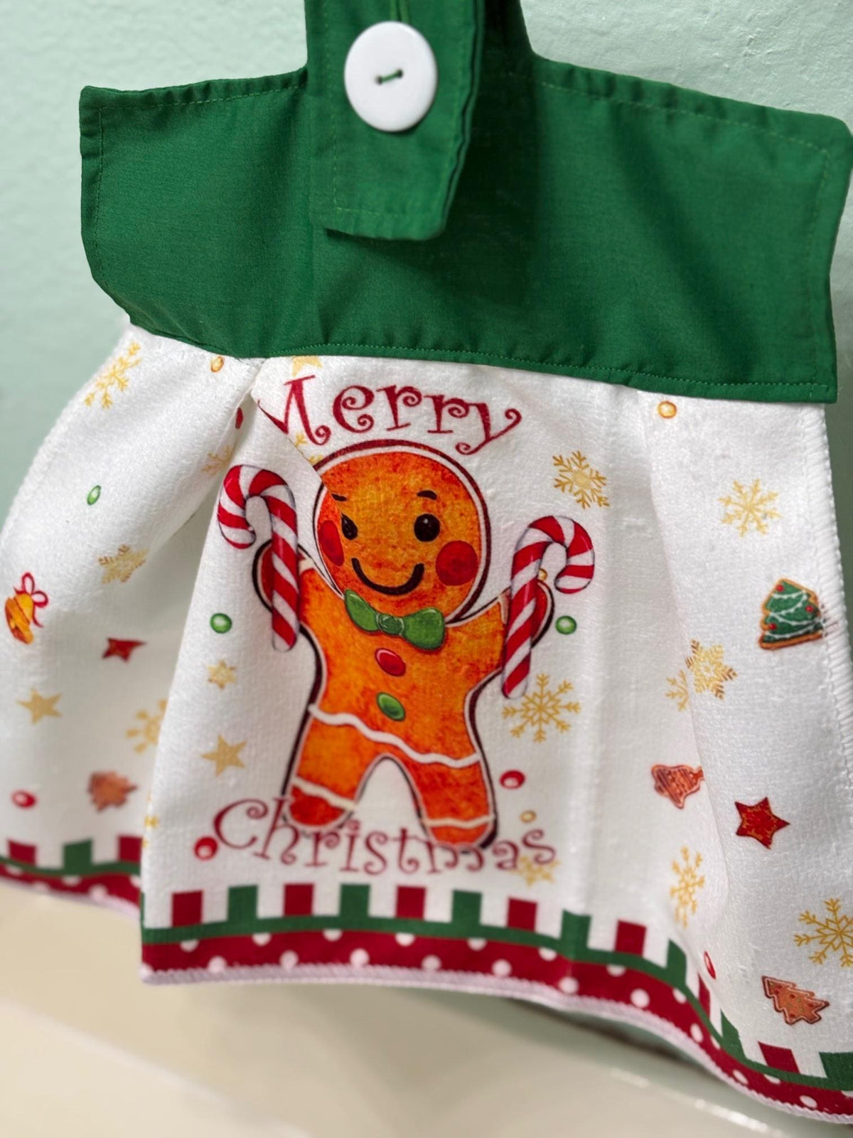 Gingerbread men on Christmas Hanging Towels, decor gift