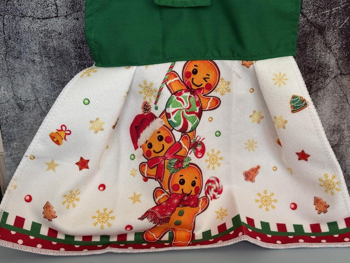 Gingerbread men on Christmas Hanging Towels, decor gift