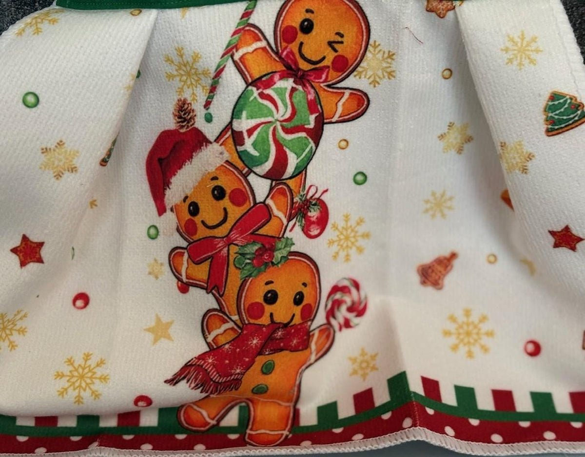 Gingerbread men on Christmas Hanging Towels, decor gift
