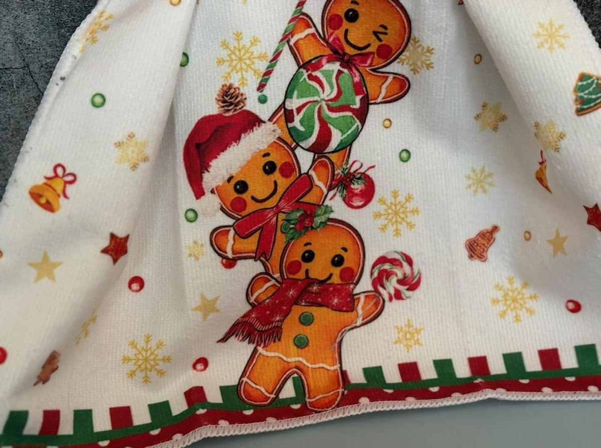 Gingerbread men on Christmas Hanging Towels, decor gift